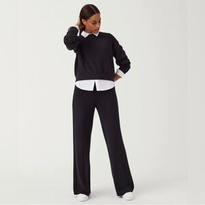 Spanx AirEssentials Wide Leg Pants Very Black Size Large $138